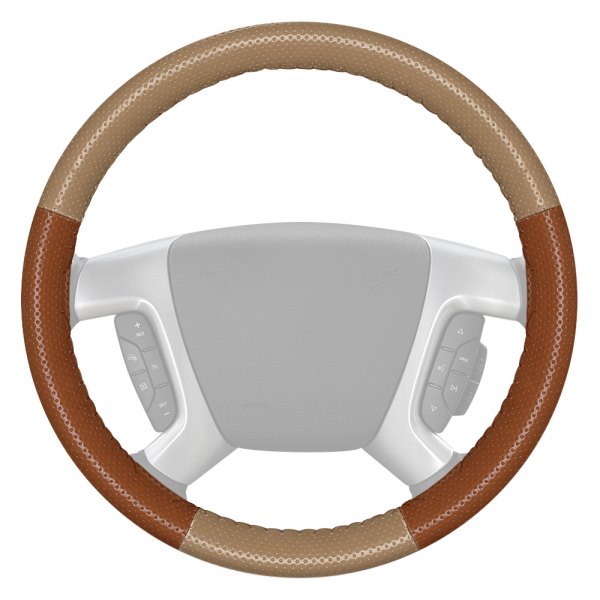 Wheelskins® - EuroPerf Perforated Sand Steering Wheel Cover with Tan Sides Color