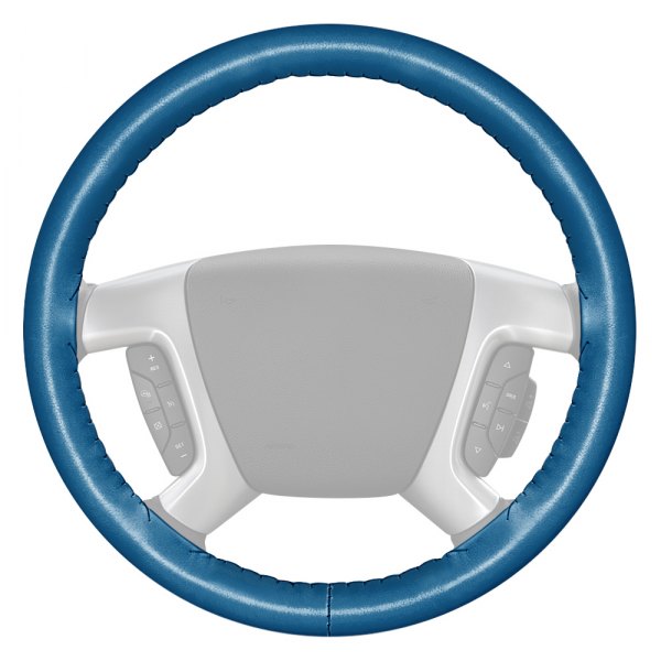 PERFORATED LEATHER STEERING WHEEL COVER FOR TOYOTA MR2 1990-1998 SKY BLUE STITCH