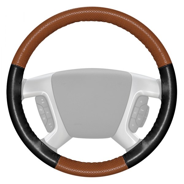 Wheelskins® - EuroPerf Perforated Tan Steering Wheel Cover with Black Sides Color