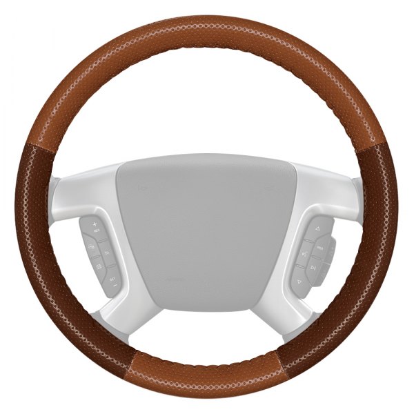 Wheelskins® - EuroPerf Perforated Tan Steering Wheel Cover with Brown Sides Color
