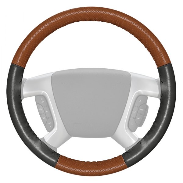 Wheelskins® - EuroPerf Perforated Tan Steering Wheel Cover with Charcoal Sides Color