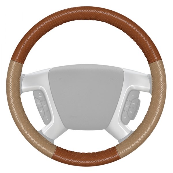 Wheelskins® - EuroPerf Perforated Tan Steering Wheel Cover with Sand Sides Color