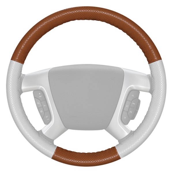 Wheelskins® - EuroPerf Perforated Tan Steering Wheel Cover with White Sides Color