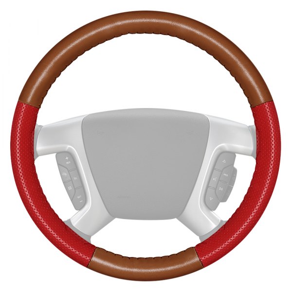 Wheelskins® - EuroPerf Perforated Tan Steering Wheel Cover with Red Sides Color