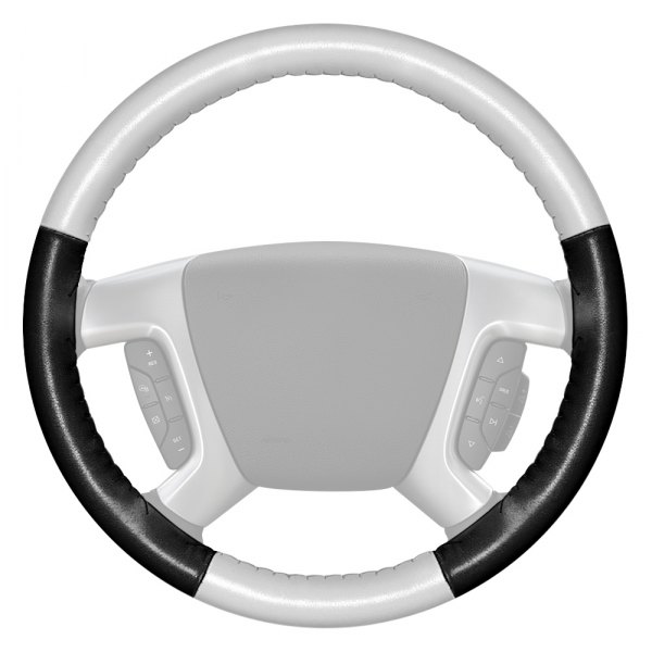 Wheelskins® - EuroTone Two-Color White Steering Wheel Cover with Black Sides Color