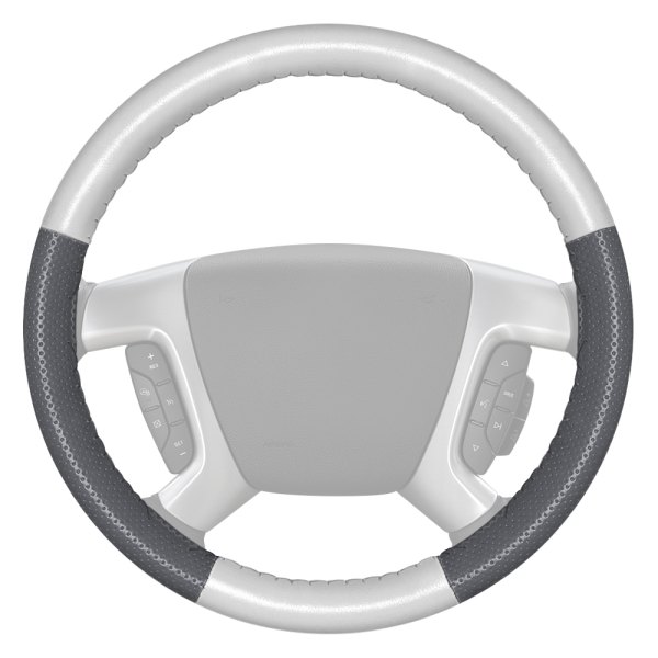 Wheelskins® - EuroPerf Perforated White Steering Wheel Cover with Gray Sides Color