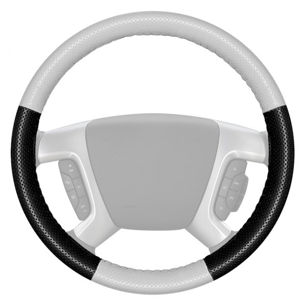 Wheelskins® - EuroPerf Perforated White Steering Wheel Cover with Black Sides Color