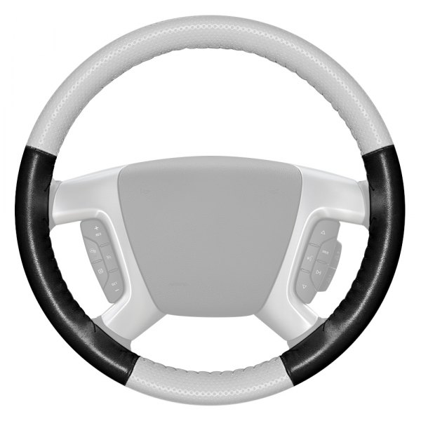 Wheelskins® - EuroPerf Perforated White Steering Wheel Cover with Black Sides Color