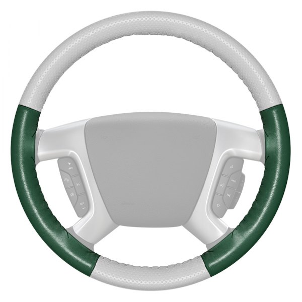 Wheelskins® - EuroPerf Perforated White Steering Wheel Cover with Green Sides Color