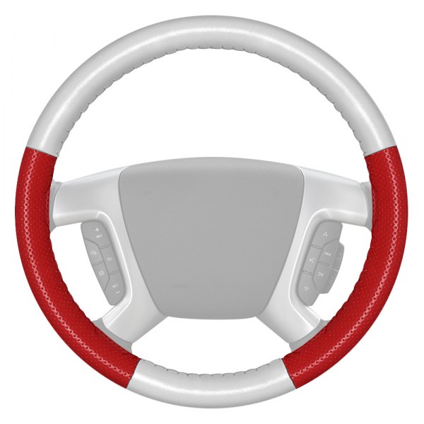 Wheelskins® - EuroPerf Perforated White Steering Wheel Cover with Red Sides Color