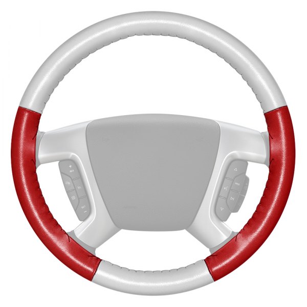 Wheelskins® - EuroTone Two-Color White Steering Wheel Cover with Red Sides Color