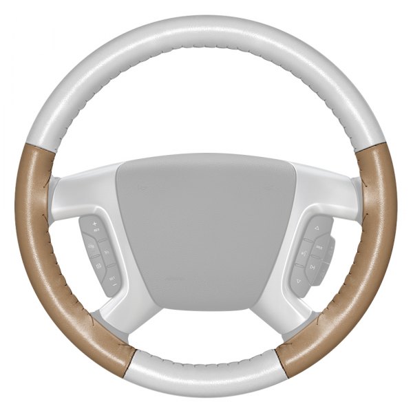 Wheelskins® - EuroTone Two-Color White Steering Wheel Cover with Sand Sides Color