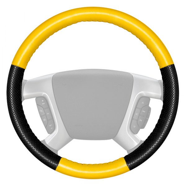 Wheelskins® - EuroPerf Perforated Yellow Steering Wheel Cover with Black Sides Color
