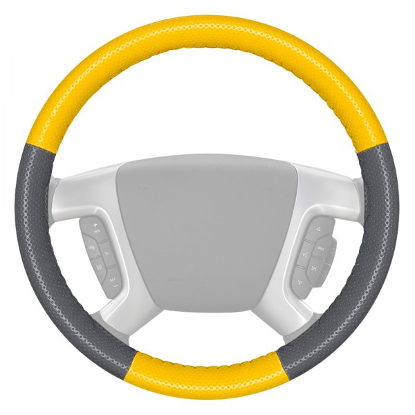 Wheelskins® - EuroPerf Perforated Yellow Steering Wheel Cover with Gray Sides Color