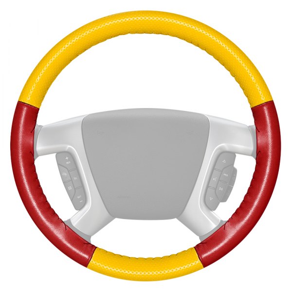 Wheelskins® - EuroPerf Perforated Yellow Steering Wheel Cover with Red Sides Color