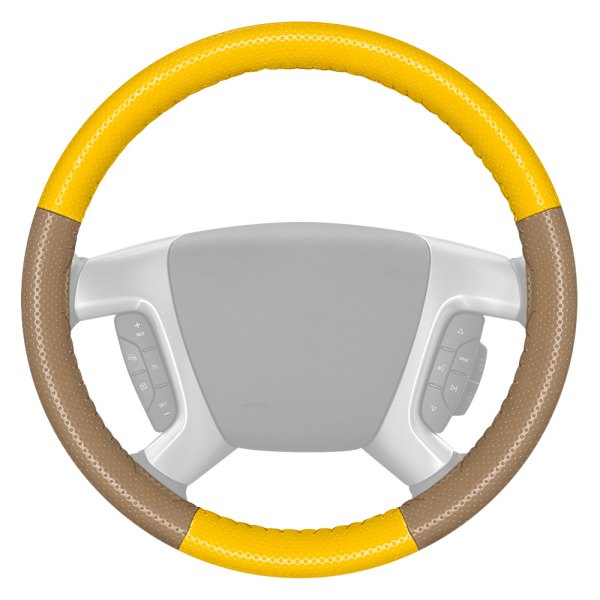 Wheelskins® - EuroPerf Perforated Yellow Steering Wheel Cover with Sand Sides Color