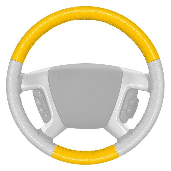 Wheelskins® - EuroPerf Perforated Yellow Steering Wheel Cover with White Sides Color