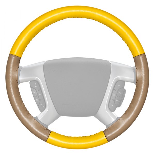 Wheelskins® - EuroTone Two-Color Yellow Steering Wheel Cover with Sand Sides Color