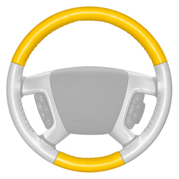 Wheelskins® - EuroTone Two-Color Yellow Steering Wheel Cover with White Sides Color