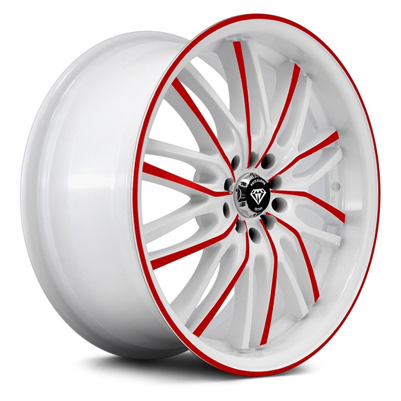 WHITE DIAMOND® W3108 Wheels - White with Red Face Rims