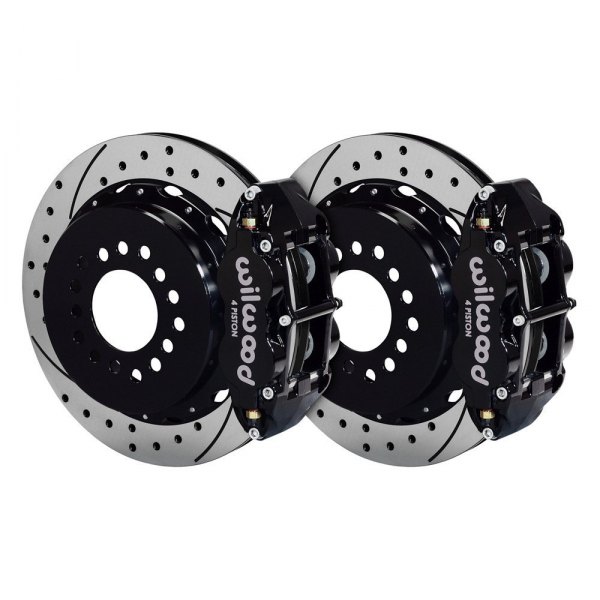 Wilwood® - Street Performance Drilled and Slotted Rotor Forged Narrow Superlite Caliper Rear Brake Kit with Parking Brake Assembly