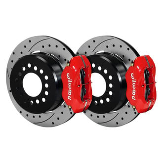 Wilwood® - Street Performance Drilled and Slotted Rotor Forged Dynalite Caliper Rear Brake Kit with Parking Brake Assembly
