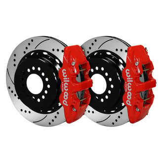 Wilwood® - Street Performance Drilled and Slotted Rotor AERO4 Caliper Rear Brake Kit with Parking Brake Assembly