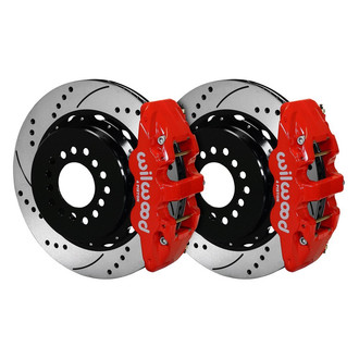 Wilwood® - Street Performance Drilled and Slotted Rotor AERO4 Caliper Rear Brake Kit with Parking Brake Assembly