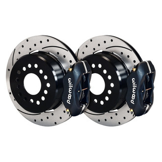 Wilwood® - Street Performance Drilled and Slotted Rotor Forged Dynalite Caliper Rear Brake Kit with Parking Brake Assembly