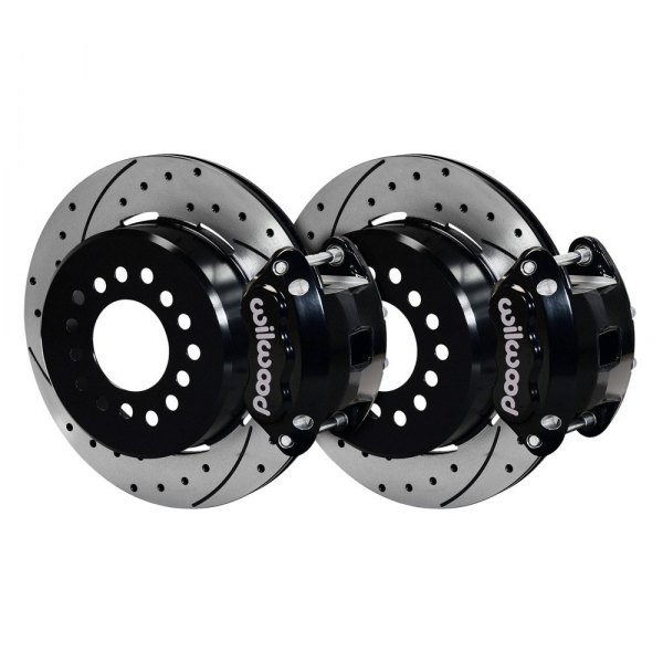 Wilwood® - Street Performance Drilled and Slotted Rotor D154 Caliper Rear Brake Kit with Snap Ring Bearing