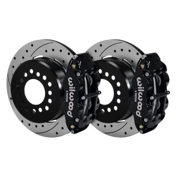 Wilwood® - Street Performance Drilled and Slotted Rotor D154 Caliper Rear Brake Kit with Parking Brake Assembly