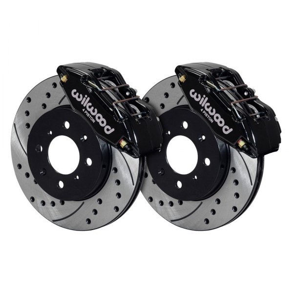 Wilwood® - Street Performance Drilled and Slotted Rotor Forged DynaPro Caliper Front Brake Kit