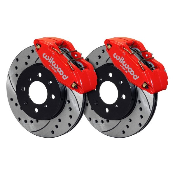 Wilwood® - Street Performance Drilled and Slotted Rotor Forged DynaPro Caliper Front Brake Kit