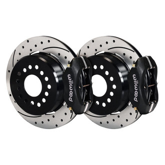 Wilwood® - Street Performance Drilled and Slotted Rotor Forged Dynalite Caliper Rear Brake Kit with Parking Brake Assembly