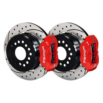 Wilwood® - Street Performance Drilled and Slotted Rotor Forged Dynalite Caliper Rear Brake Kit with Parking Brake Assembly