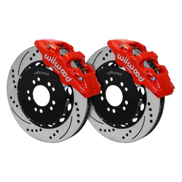 Wilwood® - Street Performance Drilled and Slotted Rotor AERO6 Caliper Front Brake Kit