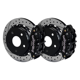 Wilwood® - Street Performance Drilled and Slotted Rotor Forged Narrow Superlite Caliper Rear Brake Kit with Parking Brake Assembly