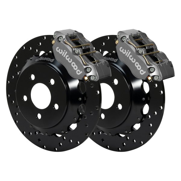 Wilwood® - Drag Race SRP Drilled and Slotted Rotor Narrow DynaPro Caliper Front Brake Kit