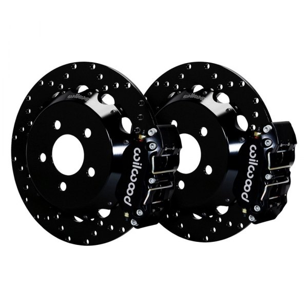 Wilwood® - Drag Race SRP Drilled and Slotted Rotor Narrow DynaPro Caliper Rear Brake Kit