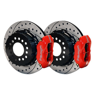 Wilwood® - Street Performance Drilled and Slotted Rotor Forged Dynalite Caliper Rear Brake Kit with Parking Brake Assembly