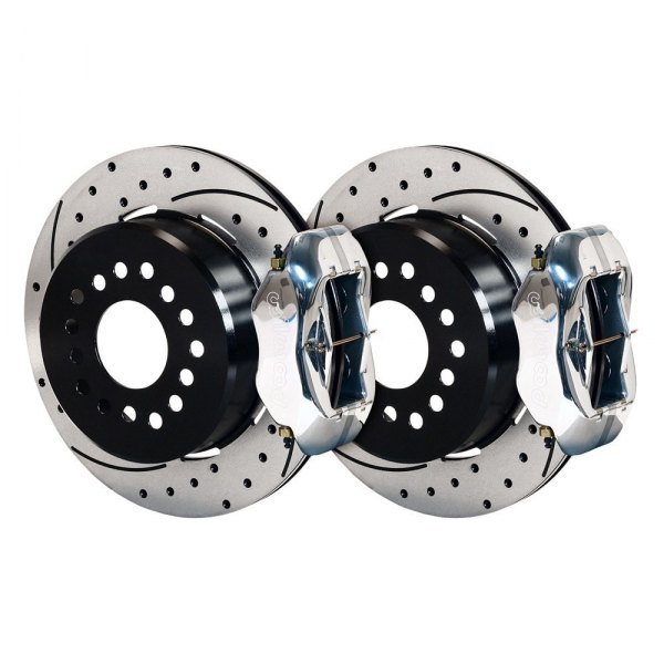 Wilwood® - Street Performance Drilled and Slotted Rotor Forged Dynalite Caliper Rear Brake Kit with Snap Ring Bearing
