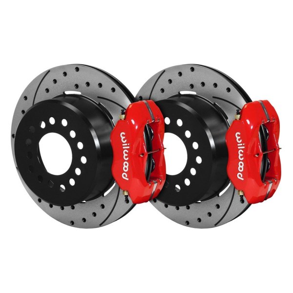 Wilwood® - Street Performance Drilled and Slotted Rotor Forged Dynalite Caliper Rear Brake Kit with Parking Brake Assembly
