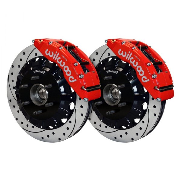 Wilwood® - Street Performance Drilled and Slotted Rotor TC6 Caliper Front Brake Kit
