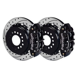 Wilwood® - Street Performance Drilled and Slotted Rotor Forged Narrow Superlite Caliper Rear Brake Kit with Parking Brake Assembly