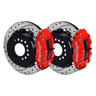 Wilwood® - Street Performance Drilled and Slotted Rotor Forged Narrow Superlite Caliper Rear Brake Kit with Parking Brake Assembly