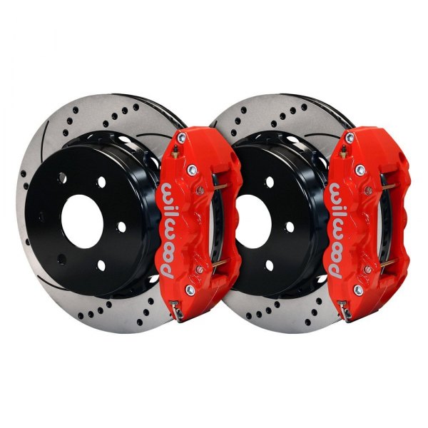 Wilwood® - Street Performance Drilled and Slotted Rotor AERO4 Caliper Rear Brake Kit