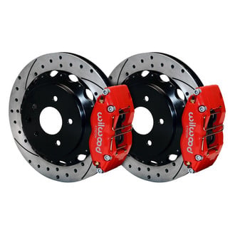 Wilwood® - Street Performance Drilled and Slotted Rotor DynaPro Caliper Rear Brake Kit for OE Parking Brakes