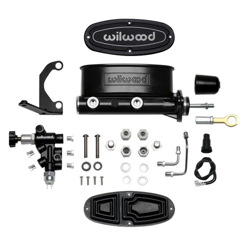 Wilwood 260-16521-BK Wilwood Corvette C2 Compact Tandem Master Cylinder - 15/16in Bore Ball Black
