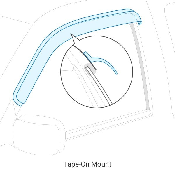 AVS 894044 Tape On Low Profile Ventvisor Smoke Front and Rear Window Deflectors