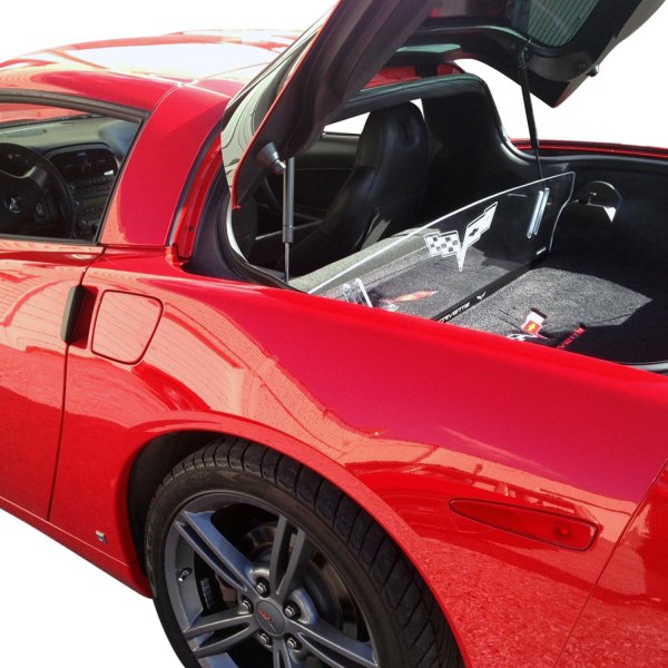 WindRestrictor® C6 GPclear2Blu Blue Wind Deflector Glow Plate with C6 Flags Logo